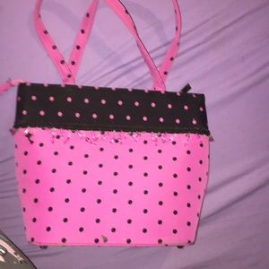 A pink hand bag